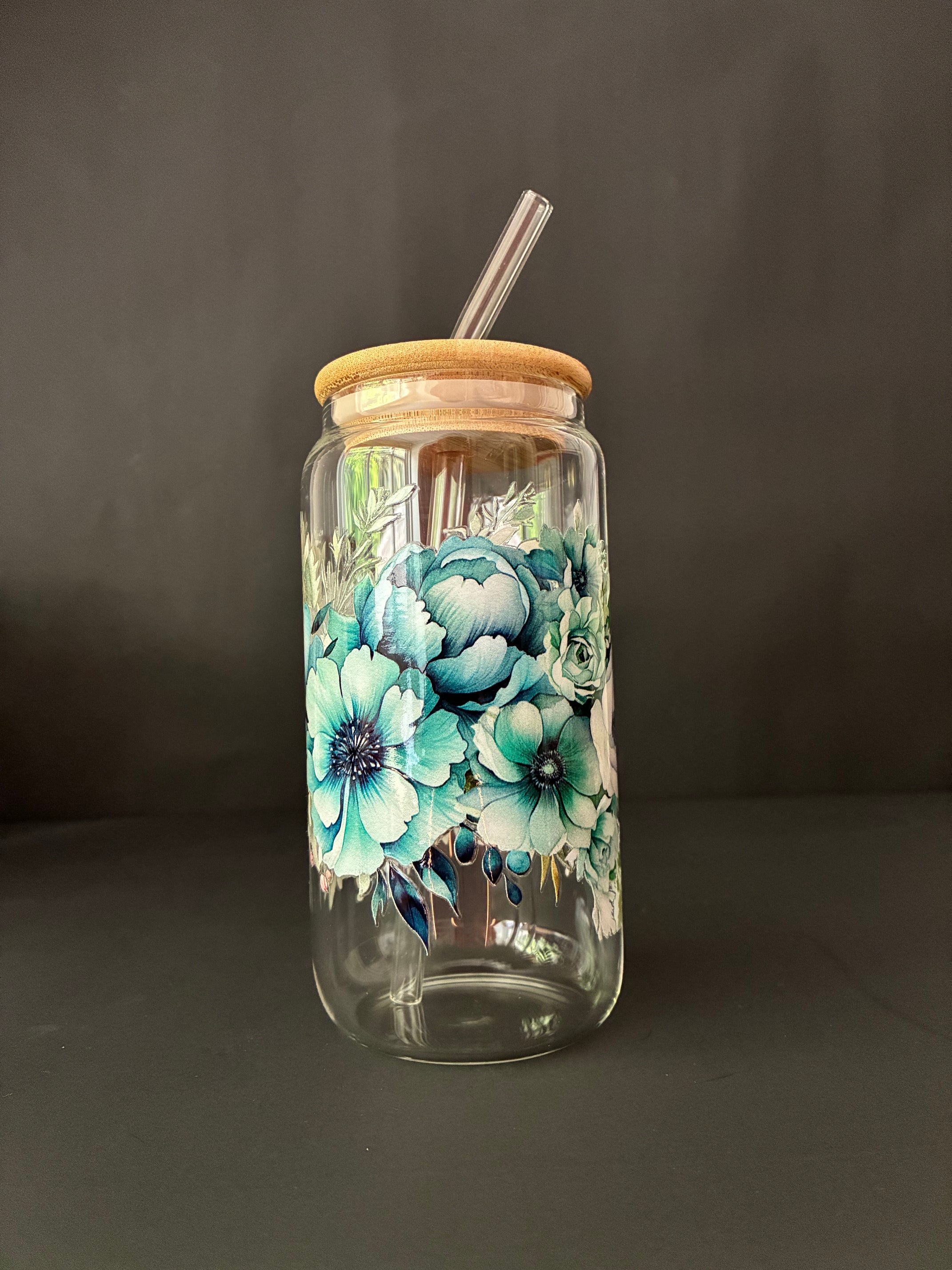 Floral Drinking Glass